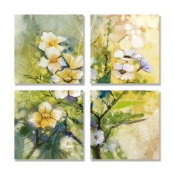 24mama掛畫 多聯式 柔和 白色 植物花卉 春天 美麗 無框畫 30x30cm-日本櫻花01