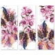 24mama 三聯式 時尚風格 藝術繪畫 斑點 美麗花卉 豐富多彩 無框畫 30x80cm-玉蘭花和羽毛