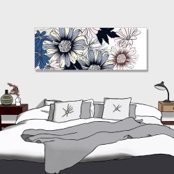 24mama掛畫 單聯式 美麗 藝術 繪畫 簡約 裝飾 插圖 無框畫 80x30cm-優雅花卉