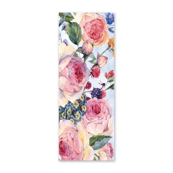 24mama掛畫 單聯式 復古 英國玫瑰 插圖 開花 優雅 植物 無框畫 30X80cm-古典花卉