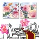 24mama掛畫 二聯式 復古 英國玫瑰 插圖 開花 優雅 植物 無框畫 30x30cm-古典花卉