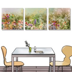 【123點點貼】壁貼 牆貼 居家裝飾 三聯式 30x30cm-抽象花卉植物
