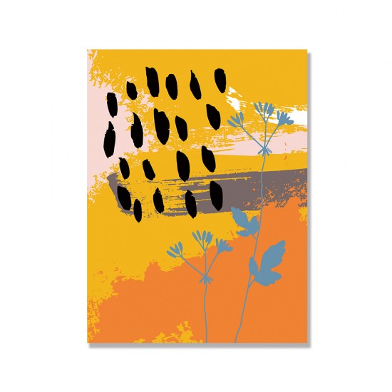 24mama掛畫 單聯式 現代 藝術 裝飾 植物花卉 紋理 無框畫 30x40cm-抽象秋天