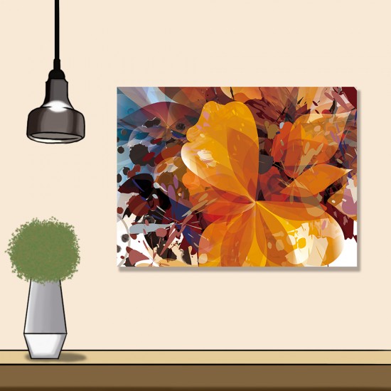 24mama掛畫 單聯式 樹葉 現代 藝術 裝飾 無框畫 40x30cm-抽象花卉