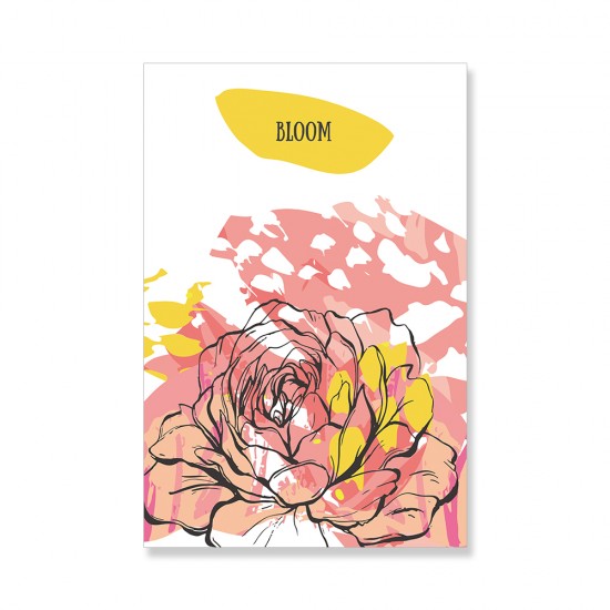 24mama掛畫 單聯式 花卉 插圖 現代 裝飾 顏色 無框畫 40x60cm-藝術牡丹