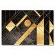 24mama掛畫 單聯式 動物 插圖 線條 幾何 黑色 藝術 無框畫 60x40cm-抽象金色