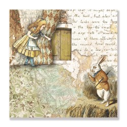 24mama掛畫 單聯式 愛麗絲 故事 動物 兔子 無框畫 30x30cm-夢遊仙境02