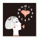 24mama掛畫 單聯式 女人 愛心 情人節 藝術 插圖 無框畫 時鐘掛畫 30x30cm-美麗愛情