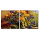 藝術無框畫 掛畫花卉 家居掛畫 家居裝潢 民宿布置 二聯式 方形 30x30cm-黃藍色的美麗