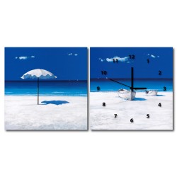 24mama 藝術無框畫 家居掛畫 二聯式 方形 30x30cm-白沙灘