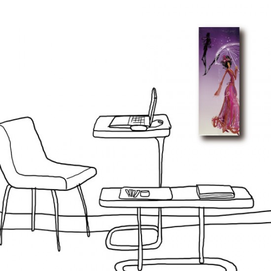 單聯式 直幅 女人 紫色 動感 掛鐘 壁鐘 鑽石布 掛畫 家飾品 輕改造 民宿-曼妙舞姿-30x80cm