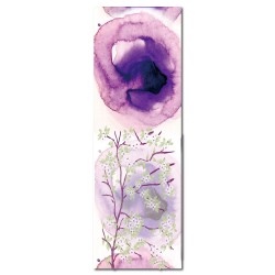 單聯式 直幅 紫色 花卉 水彩 手繪風 書房 圖書館 咖啡廳 無框畫 節日 掛畫 送禮-紫色氛圍-30x80cm
