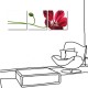 三聯式 方型 花卉 紅色 民宿 餐廳 家居裝飾 簡約-孤傲30x30cm