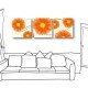 三聯式 方型 無框畫 掛鐘 客廳 民宿 餐廳 飯店 花卉-金黃花開30x30cm