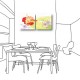 二聯式  方型 花卉 水彩 油畫 辦公室 長輩禮 無框畫 掛鐘 壁鐘 花店 客廳 民宿 餐廳 飯店-花世界30x30cm