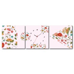三聯式 方型 花卉 粉紅色 小孩房 辦公室 民宿 家居裝飾-花的形狀30x30cm