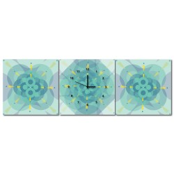 三聯式 方型 藍色 幾何 不規則 無框畫 掛畫 送禮 -變化30x30cm