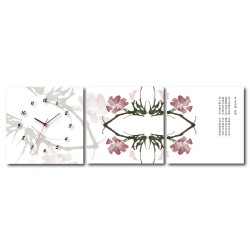 三聯式 方型 植物 桃花 梅花 花卉 長輩禮 辦公室 家飾品-探春-30x30cm