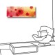 單聯式 橫幅 花卉 紅色 掛鐘 壁鐘 掛畫 民宿 家飾品 輕改造-花的意象80x30cm