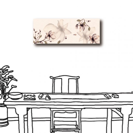 單聯式 橫幅 花卉 粉色 少女 辦公室 主臥室 壁鐘 鑽石布 掛畫 家飾品 輕改造 民宿-花開80x30cm