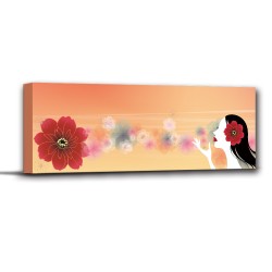 單聯式 橫幅 女人 紅色 花卉 辦公室 設計感 壁鐘 鑽石布 掛畫 家飾品 輕改造 民宿-浪漫情懷80x30cm