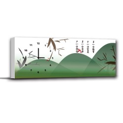 單聯式 橫幅 綠色 山水 植物 古色古香 無框畫 掛畫 送禮 民宿-竹山-80x30cm