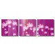 三聯式 方型 花卉 紫色 掛畫時鐘 無框畫 家居擺設-紫色花園-30x30cm