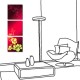 三聯式 方型 喜氣 掛畫時鐘 掛鐘 民宿飯店裝潢 客廳佈置-金花紅福30x30cm