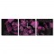 三聯式 方型 花卉 紫色 掛畫時鐘 掛鐘 民宿飯店裝潢 流行家飾-野玫瑰30x30cm