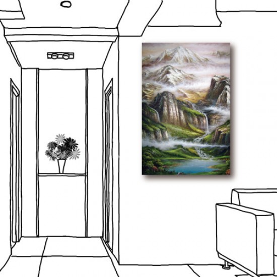 單聯式 直幅 風景 山水 長輩禮 辦公室 無框畫 壁畫 家飾品-山水壯麗40x60cm