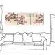 三聯式 方形 花卉 粉色 家飾品 無框畫 辦公室 家飾品 長輩禮-花開富貴-30x30cm