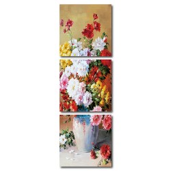 單聯式 直幅 花卉 油畫 歐式風格 室內裝潢 無框畫 掛畫-蓬勃30x30cm