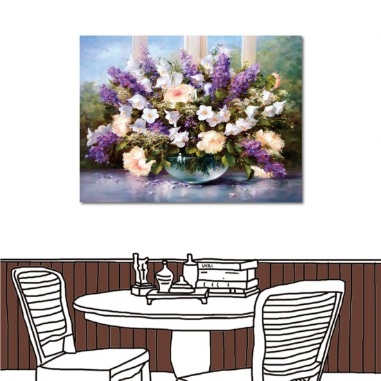 單聯式 橫幅 花卉 民宿 飯店 花店 景觀 公司 餐廳擺設 油畫布-紫色的浪漫40x30cm