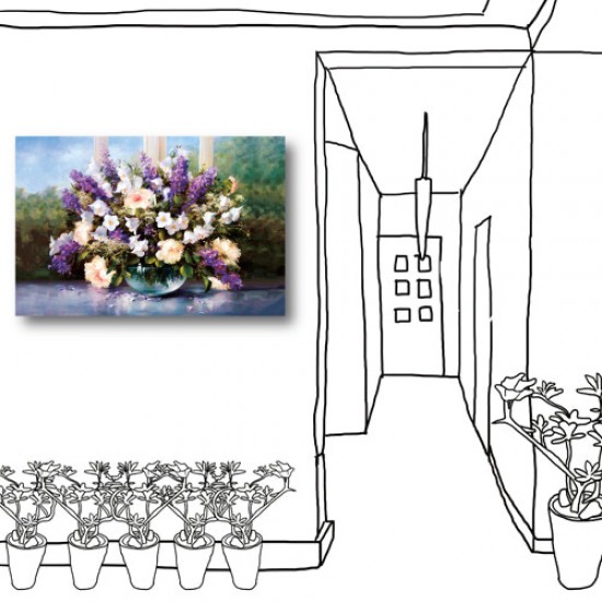 單聯式 橫幅 花卉 民宿 飯店 花店 景觀 公司 餐廳擺設 油畫布-紫色的浪漫60x40cm