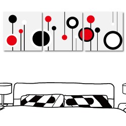 三聯式 方形 普普風 掛畫 無框畫 家飾品 民宿飯店裝飾-球球花-30x30cm