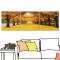 鄉村風掛畫 無框畫 餐廳 民宿 三聯式 方形30x30cm-秋葉的地毯
