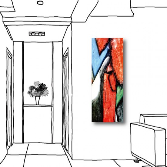 單聯式 直幅 抽象 餐廳佈置 流行家飾 室內裝潢 橙品油畫布-交錯-30x80cm