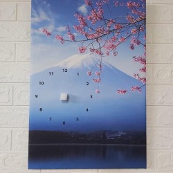 24mama掛畫 單聯式 客製化無框畫 尺寸圖像都可客製 無框畫 40x60cm-富士山和櫻花