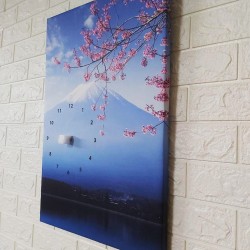 24mama掛畫 單聯式 客製化無框畫 尺寸圖像都可客製 無框畫 40x60cm-富士山和櫻花