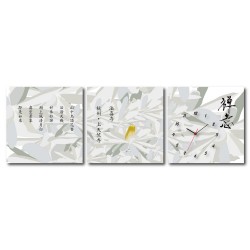 三聯式 方型 灰色 蓮花 荷花 花卉 長輩禮 家飾品 輕改造-禪意-30x30cm