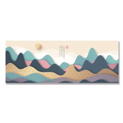 24mama掛畫 單聯式 山丘 太陽 風景 無框畫 80x30cm-彩色山丘