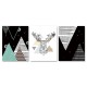 【24mama 掛畫】三聯式 簡約 北歐 普普風 麋鹿 招財 發財 開運 風水 無框畫-30x40cm(抽象山水03)