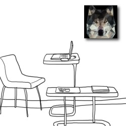 單聯式 方形 動物 狼 幾何 不規則 華麗 印象派 家居裝飾 辦公室 無框畫 民宿 -狼之聲30x30cm