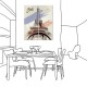 【123點點貼】二聯式 直幅 壁貼 鐵塔 國外 歐美 咖啡廳 書房 家居裝飾 輕改造-異國風情20x50cm