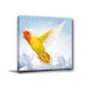 單聯式 方形 動物 鳥 黃色 雪地 華麗 印象派 家居裝飾 辦公室 無框畫 民宿 -黃雀報喜30x30cm