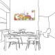 【123點點貼】二聯式 方型 壁貼 壁紙 窗貼 繽紛 童趣 無框畫 客廳 餐廳 飯店 花卉- 繽紛世界30x30cm