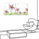 二聯式 方型 無框畫 掛鐘 壁鐘 花店 客廳 民宿 餐廳 飯店 花卉-繽芬花朵30x30cm