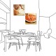 【123點點貼】二聯式 方型 壁貼 壁紙 窗貼 家居裝飾 家飾品 披薩 料理 無框畫 客廳 民宿 餐廳 飯店-異國料理30x30cm