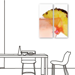 二聯式 直幅水果 食品 動物 送禮 家居裝飾 辦公室 無框畫 民宿 餐廳 輕改造-偷吃老鼠30x80cm