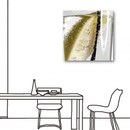 單聯式 方形 水果 食品 檸檬 送禮 家居裝飾 辦公室 無框畫 民宿 餐廳 輕改造-沁涼檸檬水30x30cm
